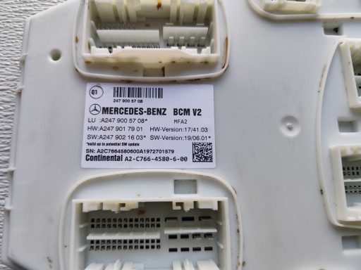 MERCEDES B KLASA W247 2019 computer control unit module BCM A2479005708