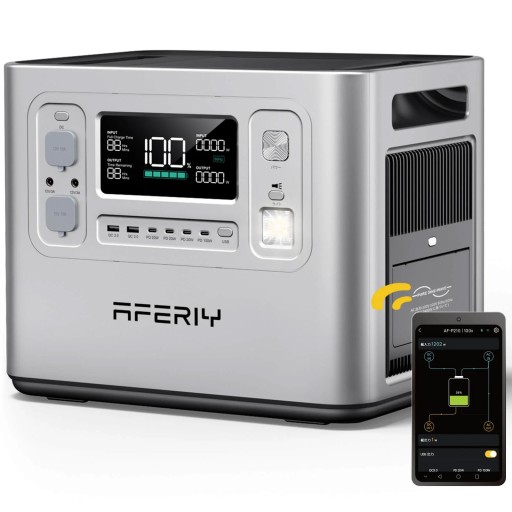 Aferiy-p210 портативна електростанція 2400w 2048wh lifepo4 ups - срібло