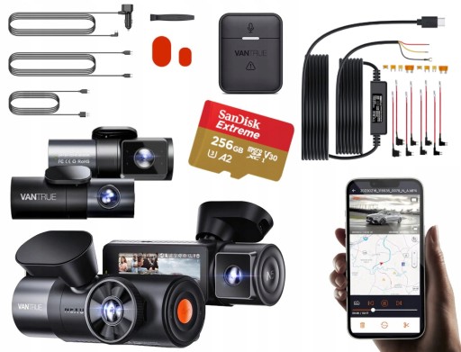 Видеорегистратор VANTRUE N5, 4 канала, GPS + ACC, 256 ГБ, ПУЛЬТ ДУ