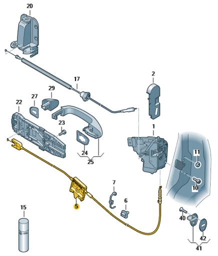 7N0839018E - ТРОС BOWDEN РАЗДВИЖНОЙ ДВЕРИ SEAT VW SHARAN