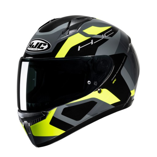 HJC C10 TINS ​​ПОЛНЫЙ ШЛЕМ СЕРЫЙ / ЖЕЛТЫЙ XL