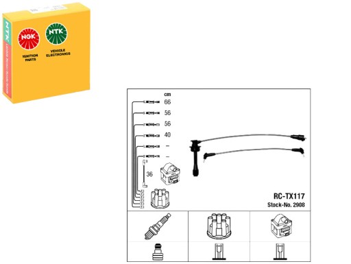 NGK2908/RS4 - Кабели зажигания ngk 9091921577 9091921602