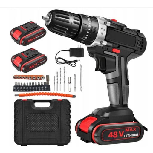 ДРИЛЬ УДАРНА ВИКРУТКА АКУМУЛЯТОРНА +2 ЛІТІЄВІ БАТАРЕЇ 48В