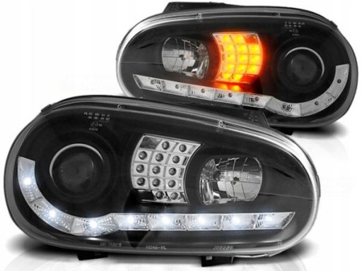 TTLPVWB2 - ЛАМПЫ ДНЕВНОГО ДНЯ VW GOLF 4 LED 09.97- 09.03 ЧЕРНЫЕ