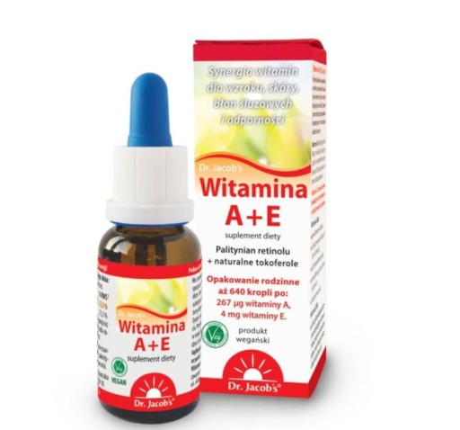 NATURALNA WITAMINA A + E W KROPLACH 20ml JACOBS (4041246501902