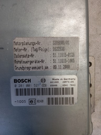 Unité de contrôle Moteur MAN Bosch 0281001521