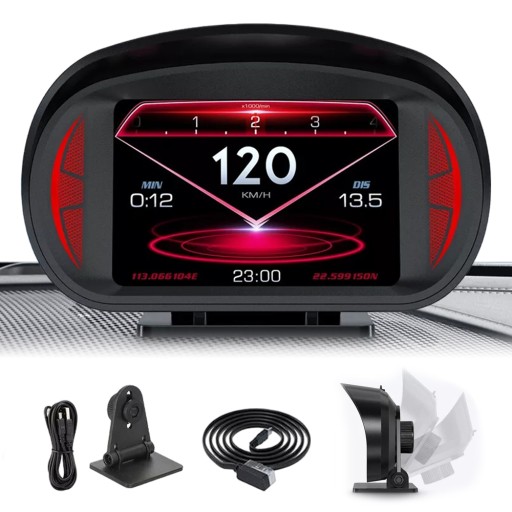 АВТОМОБІЛЬНИЙ HUD ДИСПЛЕЙ HEADS UP ПРОЕКТОР OBD + GPS ГОДИННИКИ USB СИГНАЛІЗАЦІЯ
