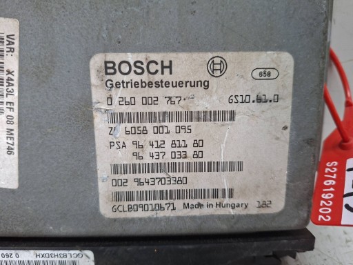 unité de commande électronique uce boîte de vitesses engrenage 0260002767 9643703380 9641281180 CITROEN C5 et 607