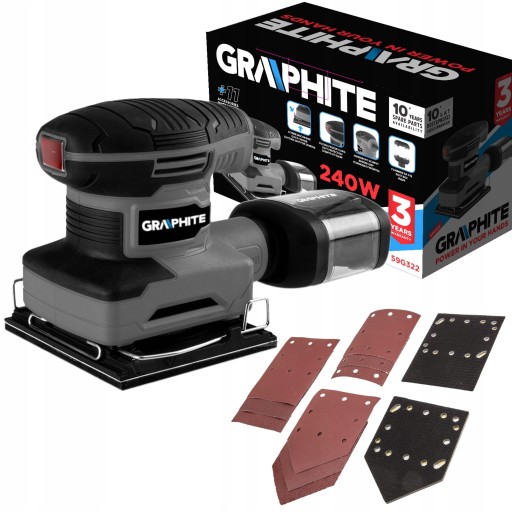 GRAPHITE ОРБИТАЛЬНАЯ ШЛИФОВАЛЬНАЯ МАШИНА 240 ВТ 110X100 ММ