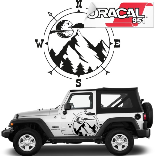 Наклейки на сторону автомобиля Роза ветров 60x60cm 951