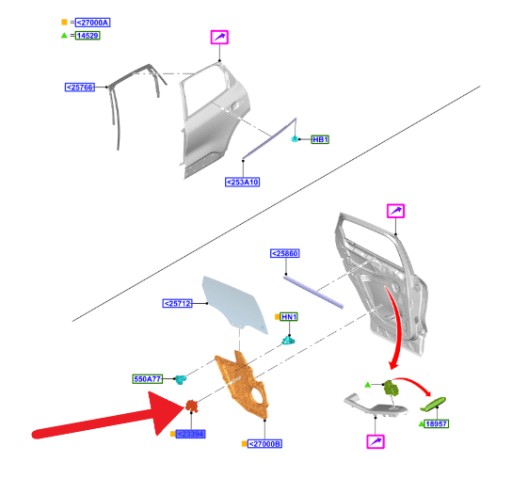 LJ6Z5823395A - Мотор склопідйомника лівий зад ford kuga 2020- 2458511 _ lj6b-r27145-ba
