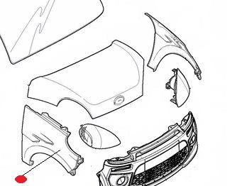 1403216 - ПЕРЕДНЄ ПРАВЕ КРИЛО LIGIER JSRC ЧОРНИЙ ОРИГ