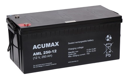 Акумулятор agm акумулятор vrla acumax aml 12v 250ah aml250 aml250ah aml250-12