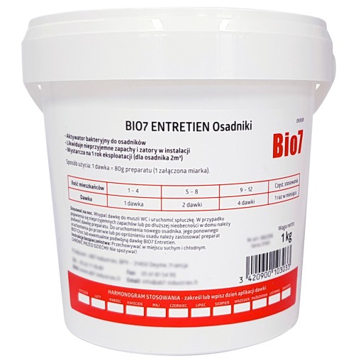 Bio 7 Entretien 1 kg BAKTÉRIE Čistiareň odpadových vôd 1 ROK
