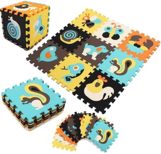 НАВЧАЛЬНИЙ ПОРОЛОНОВИЙ Килимок, ПАЗЛ З КОЛЬОРОВИМИ ТВАРИНАМИ