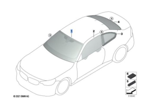 8494709 - Лобовое стекло KAFAS BMW G42 оригинал