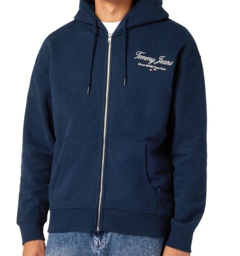 Tommy Jeans mikina TJM RLX LUXE ZIP-THRU HOODIE tmavo modrá L