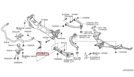 54618-CA010 - Тяга стабилизатора передняя левая, nissan 350z.