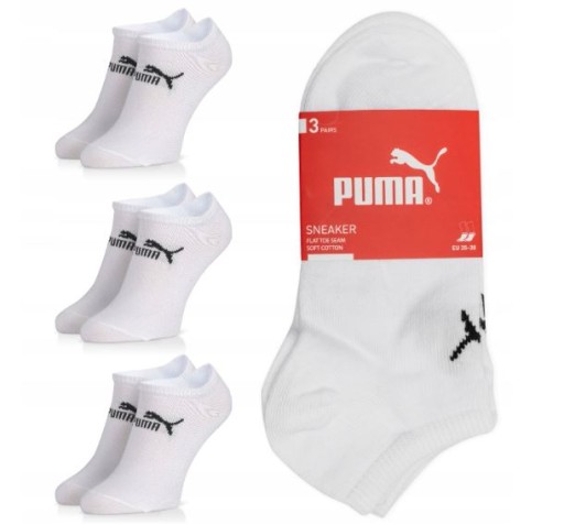 Členkové Ponožky Puma ponožky Sneaker 3-pack veľ. 43-46