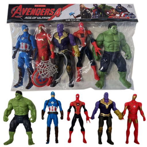 AVENGERS SADA 5 FIGÚROK AKČNÉ FIGÚRKY SUPERHRDINOVIA HULK SPIDERMAN