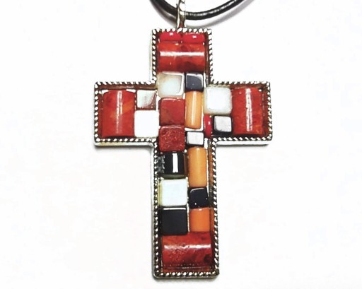 prívesok MOZAIKA umelecké šperky Kríž 1m