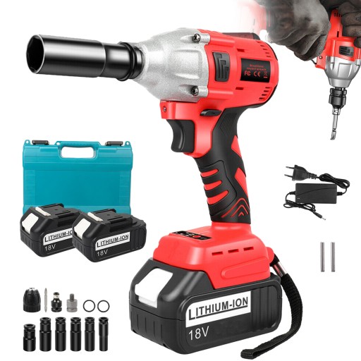 КЛЮЧ УДАРНИЙ ЕЛЕКТРИЧНИЙ 650NM 1/2'' + 2 АКУМУЛЯТОРА + ЧОХАЛ