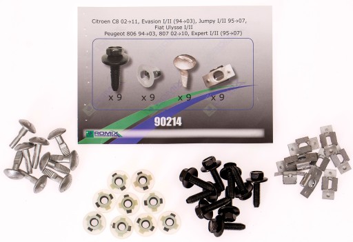 90214 - Citroen Jumpy и 95-07 зажимы для крышки двигателя