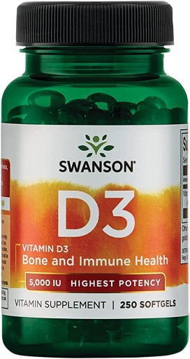 SWANSON VITAMIN D3 5000 IU 250 kaps WITAMINA D3