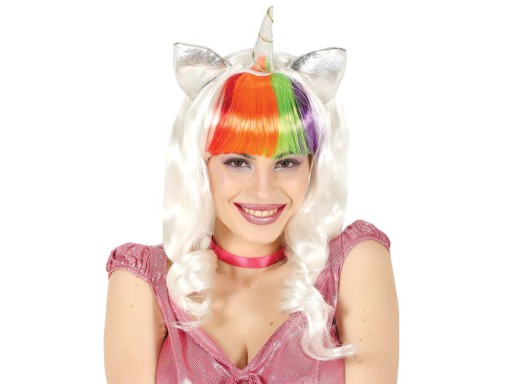 Довга світло-сіра перука Guirca з чубчиком