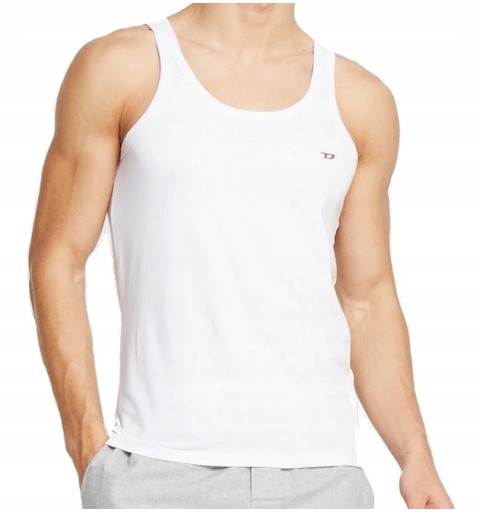 DIESEL Biały T-Shirt Koszulka Tank Top L