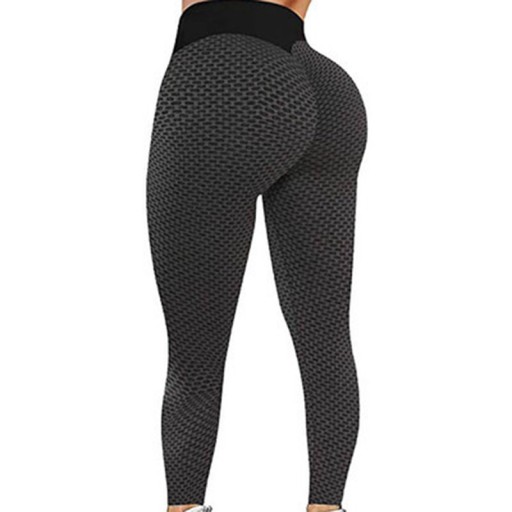 Grid Tights Yoga Pants, Women Seamless High Waist Leggings