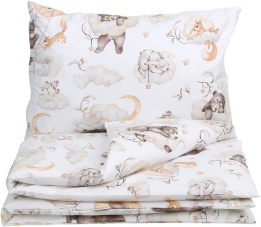 Комплект постільної білизни Babymam 90 х 120 см відтінки коричневий і бежевий