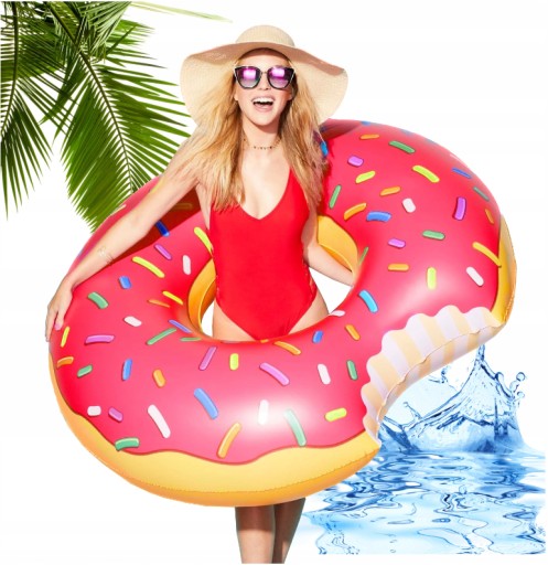 Круг надувний Metin-shop Donut 120 см рожевий