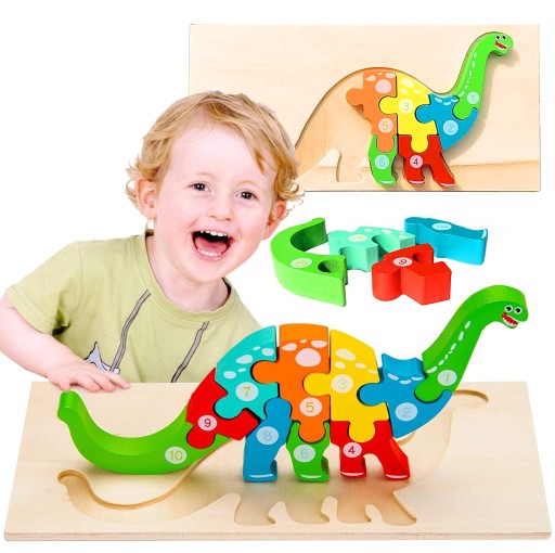 ПАЗЛ ДЕРЕВ'ЯНІ БЛОКИ 3D навчальний Монтессорі