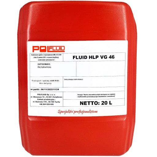 Гідравлічне масло Polfluid FLUID HLP VG 46 20L