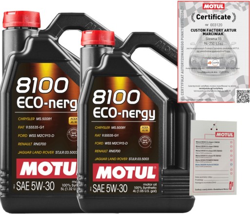 MOTUL 8100 ECO-NERGY 5W30 A5/B5 9L FORD WSS-M2C913-D + ПОДВЕСКА