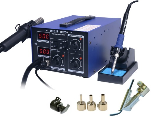 WEP 852D+ МАШИНА ДЛЯ СВАРКИ ПЛАСТИКОВ + НАСАДКИ + ЖЕЛЕЗНЫЙ ПЫЛЬНИК