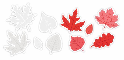 ПАТРІОТИЧНА ДЕКОРАЦІЯ - БІЛО-ЧЕРВОНЕ ЛИСТЯ x10