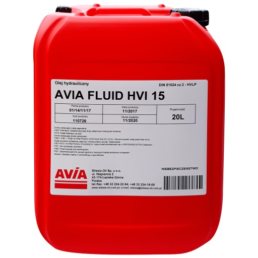 Олива гідравлічна AVIA FLUID HVI 15 20л
