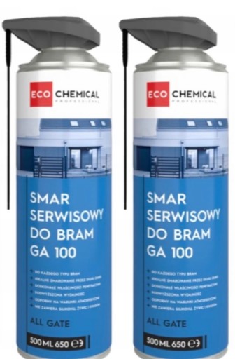2 х 500 мл МАСТИЛО ДЛЯ РОЗСУВНИХ ГАРАЖНИХ ВЕРІТ З ЛАНЦЮГОВИМИ ТРАНИСАМИ ECOCHEMICAL