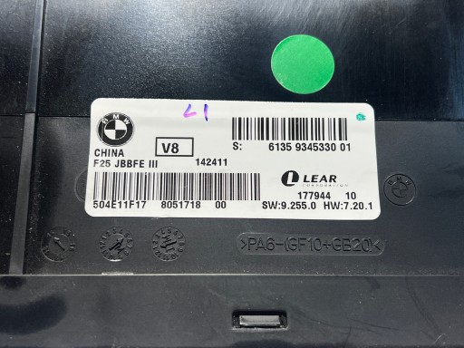 BMW X3 F25 X4 F26 modulo Centralina KOMFORTU JBBFE V8 9345330
