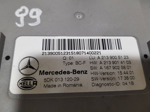 centralina comfort SAM Mercedes E W213 A2139005123