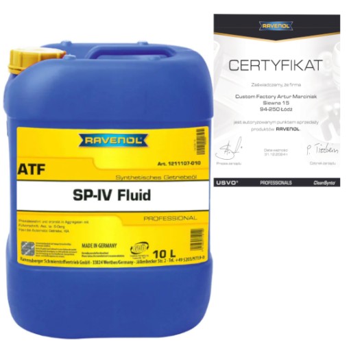 1211107-010 - Ravenol atf sp-iv жидкость 10л - трансмиссионное масло hyundai a6lf1/2/3
