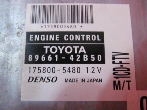 TOYOTA RAV4 RAV 4 II 2 XA20 2.0 D4D 1CD-FTV Centralina computer Motore
