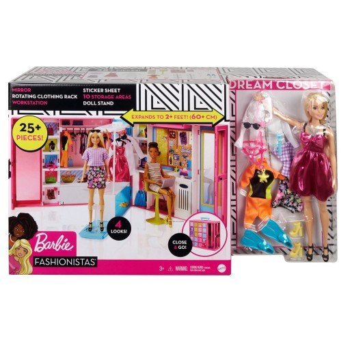 LALKA BARBIE GBK10 WYMARZONA SZAFA FASHIONISTAS