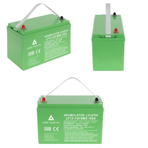Azo батарея lifepo4 lp12-150 150ah 12v 150a bms bluetooth нагрівальний мат