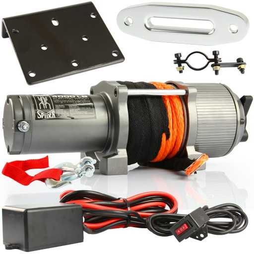 ЛЕБІДКА ДЛЯ КВАДРОЦИКЛА 4000LBS 12V СИНТЕТИЧНИЙ ТРОС
