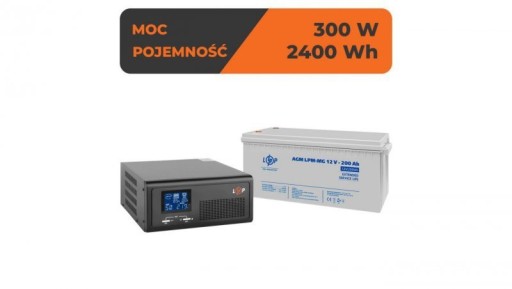Комплект аварійного живлення ups + гелевий акумулятор 430va 300w 2400wh