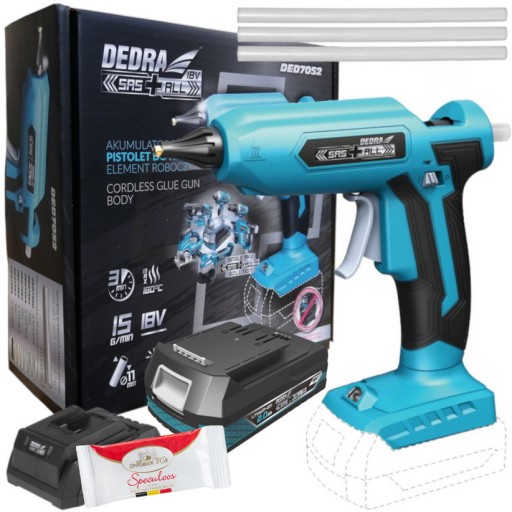 АККУМУЛЯТОРНЫЙ КЛЕВОЙ ПИСТОЛЕТ DED7052 + АККУМУЛЯТОР 2 Ач + LAD