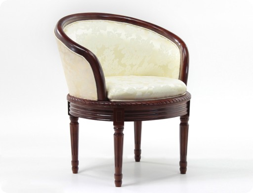 Tapicerowany fotel kubełkowy z drewna krzesło